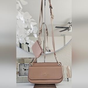 NWOT Kate Spade Rosie Pebbled Leather Flap Crossbody & Coin Pouch